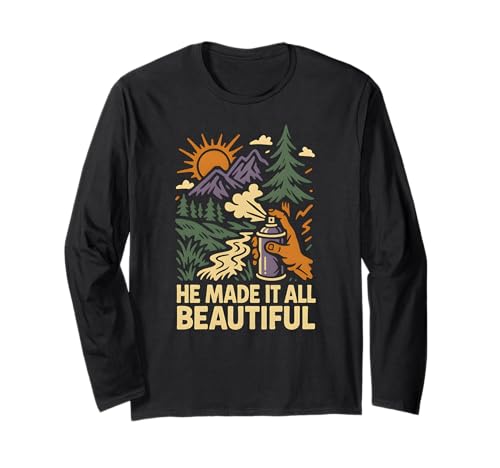 Nature He Made It All Beautiful Vintage Damen Christian Langarmshirt Nature He Made It All Beautiful Vintage Damen Christian Langarmshirt von Catholic Holy Humor Christian Spiritual Clothing