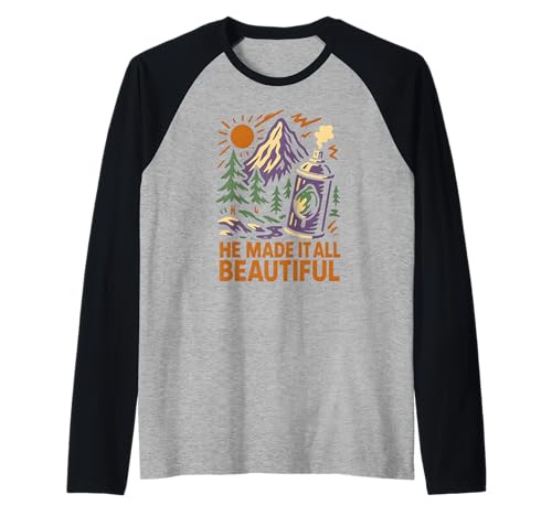 Nature He Made It All Beautiful Vintage Damen Christian Raglan Nature He Made It All Beautiful Vintage Damen Christian Raglan von Catholic Holy Humor Christian Spiritual Clothing