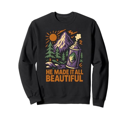 Nature He Made It All Beautiful Vintage Damen Christian Sweatshirt Nature He Made It All Beautiful Vintage Damen Christian Sweatshirt von Catholic Holy Humor Christian Spiritual Clothing