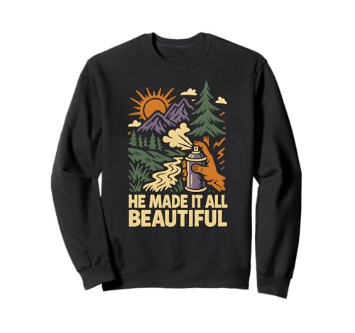 Nature He Made It All Beautiful Vintage Damen Christian Sweatshirt Nature He Made It All Beautiful Vintage Damen Christian Sweatshirt von Catholic Holy Humor Christian Spiritual Clothing