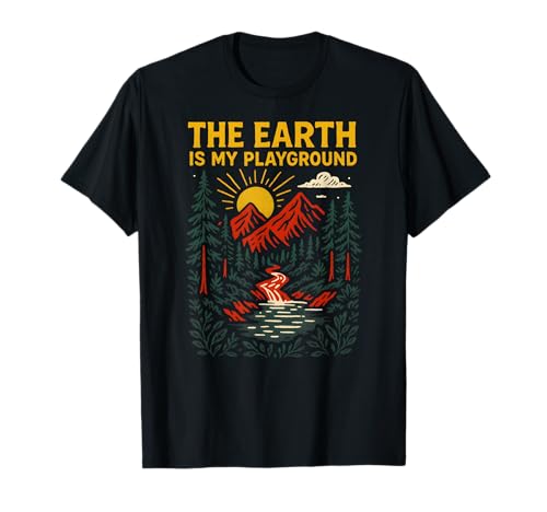 Outdoor Creation Earth is My Playground Vintage Herren Faith T-Shirt Outdoor Creation Earth is My Playground Vintage Herren Faith T-Shirt von Catholic Holy Humor Christian Spiritual Clothing