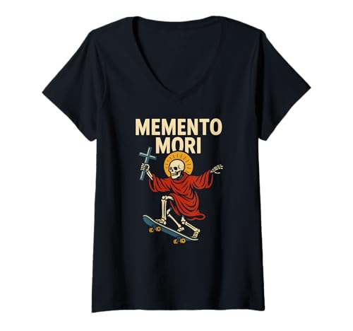 Damen Catholic Memento Mori Vintage Herren Chirurgie Recovery T-Shirt mit V-Ausschnitt Damen Catholic Memento Mori Vintage Herren Chirurgie Recovery T-Shirt mit V-Ausschnitt von Catholic Patient Hospital Surgery Recovery Apparel