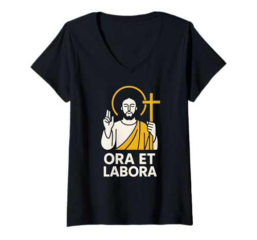 Damen Catholic Ora et Labora Vintage Herren Chirurgie Recover T-Shirt mit V-Ausschnitt Damen Catholic Ora et Labora Vintage Herren Chirurgie Recover T-Shirt mit V-Ausschnitt von Catholic Patient Hospital Surgery Recovery Apparel