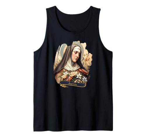 Heiliger Clare von Assisi | katholisches christliches Design Frauen Geschenk Tank Top von Catholic Saints Gift Tees