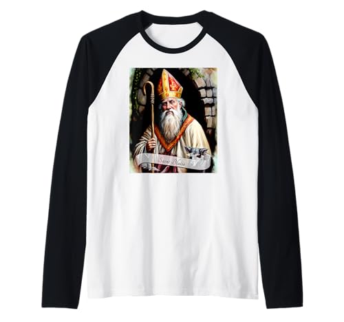 Katholische Heilige | St. Blaise | katholisches Design Frauen Geschenk Raglan von Catholic Saints Gift Tees