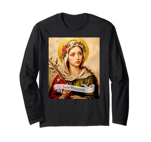 Katholische Heilige | St. Philomena | katholisches Design Frauen Geschenk Langarmshirt von Catholic Saints Gift Tees