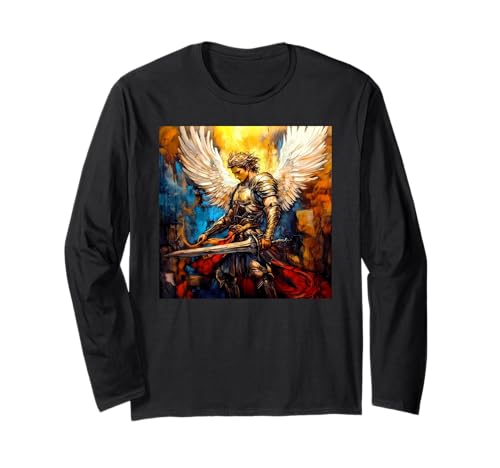 St. Michael Erzengel | katholische Heiligen Design für Männer und Frauen Langarmshirt von Catholic Saints Gift Tees