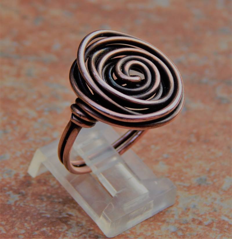 Vintage Kupfer Rose Ring Antiqued Blumenschmuck von CathyJewellCreations