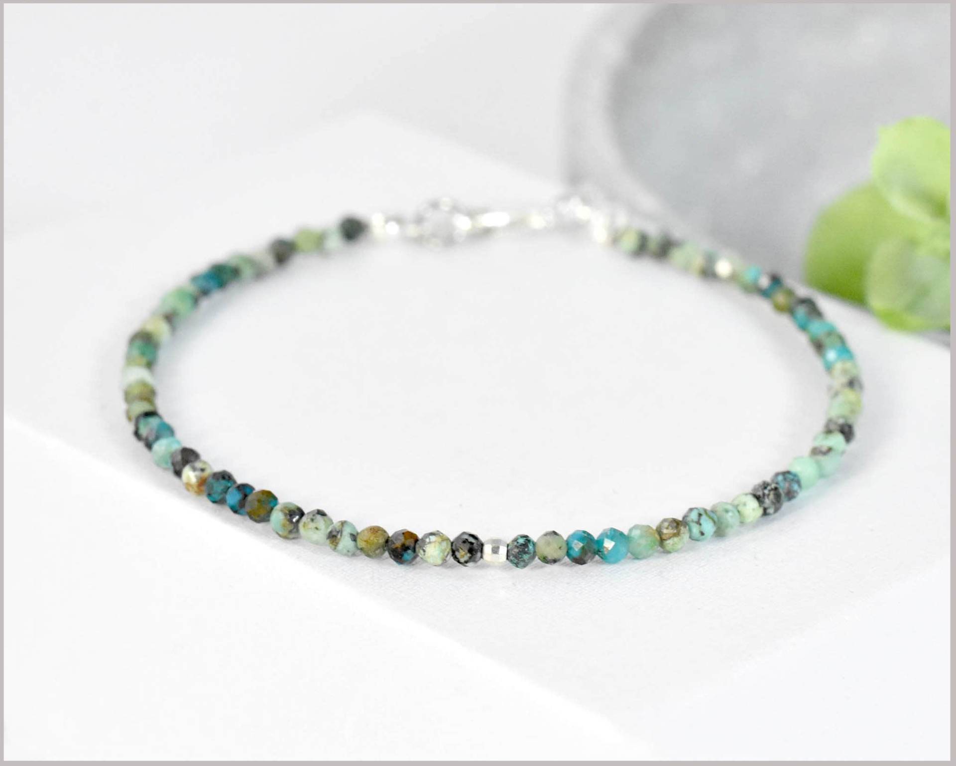 Türkis Edelstein Armband, 2 Mm Und 925 Silber Türkis Edelstein Armband, 2 Mm Und 925 Silber von CathyThicaNamaste