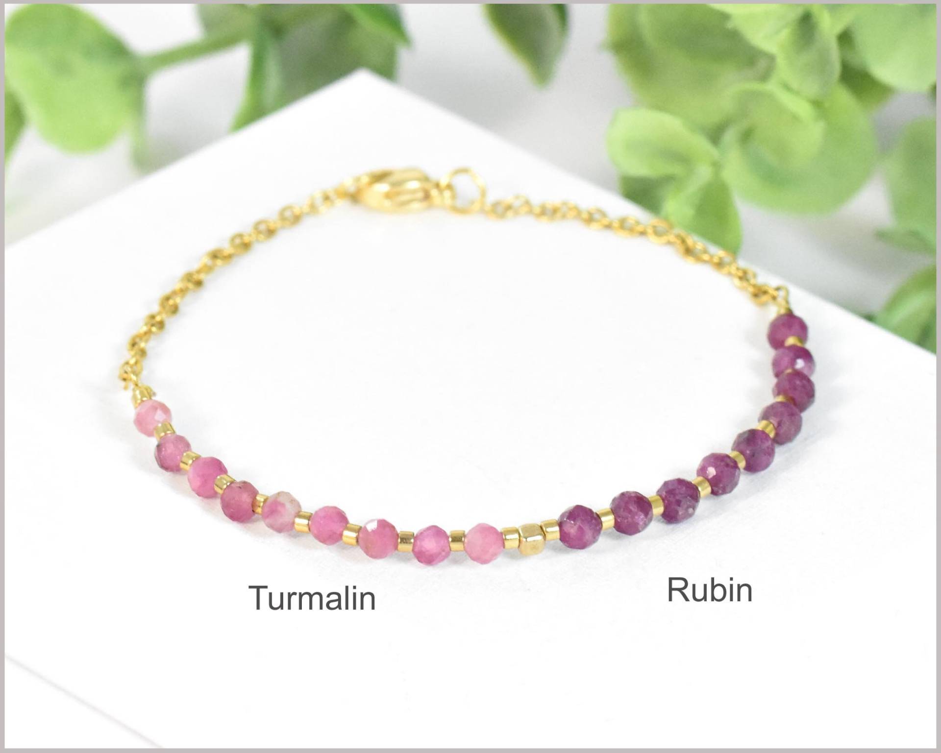 Turmalin & Rubin Edelstein Armband 3 Mm Mit Edelstahl Turmalin & Rubin Edelstein Armband 3 Mm Mit Edelstahl von CathyThicaNamaste