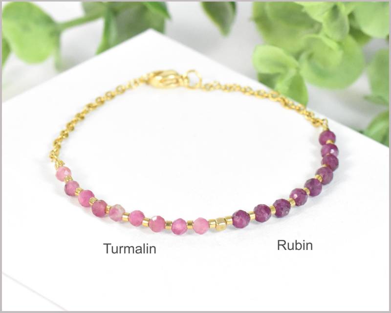 Turmalin & Rubin Edelstein Armband 3 Mm Mit Edelstahl Turmalin & Rubin Edelstein Armband 3 Mm Mit Edelstahl von CathyThicaNamaste