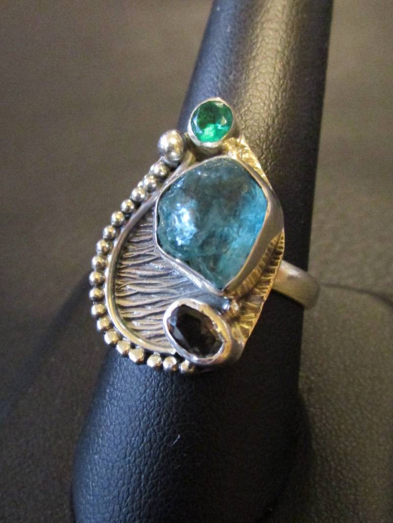 sterling Silber Blautopas Ring von CathysSilverLining