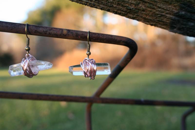 Draht Umwickelt, Kristall-Tropfen-Ohrringe, Geschenk Für Sie, Sich Selbst, Jeden Draht Umwickelt, Kristall-Tropfen-Ohrringe, Geschenk Für Sie, Sich Selbst, Jeden von CatieMade