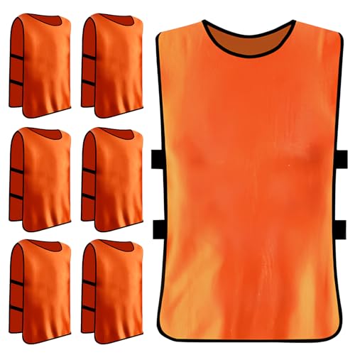 Catime 6 Stück Fußball Leibchen Set, Trainingsleibchen Basketball, Sports Mesh Bibs, Leibchen Mesh Weste, Sport Trikot Leibche für Erwachsene, Trainingsleibchen für Herren Damen von Catime