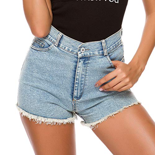 Catlena Damen Jeans Shorts (hellblau, M) von Catlena