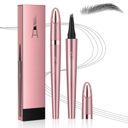 Augenbrauenstift Wasserfest, 2025 Neu Upgrade Augenbrauenstift 4 Gabelspitze, Augenbrauen Stift Wischfest für Natürliches Make up, für Einsteiger und Profis Eyebrow Pencil (Dunkelbraun) von Catnat