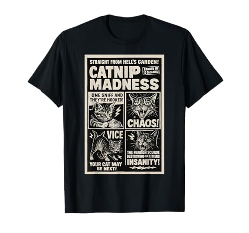 Catnip Madness Cute Kitten Cat Lover for Cat Women Men T-Shirt von Catnip Shirts & Gifts