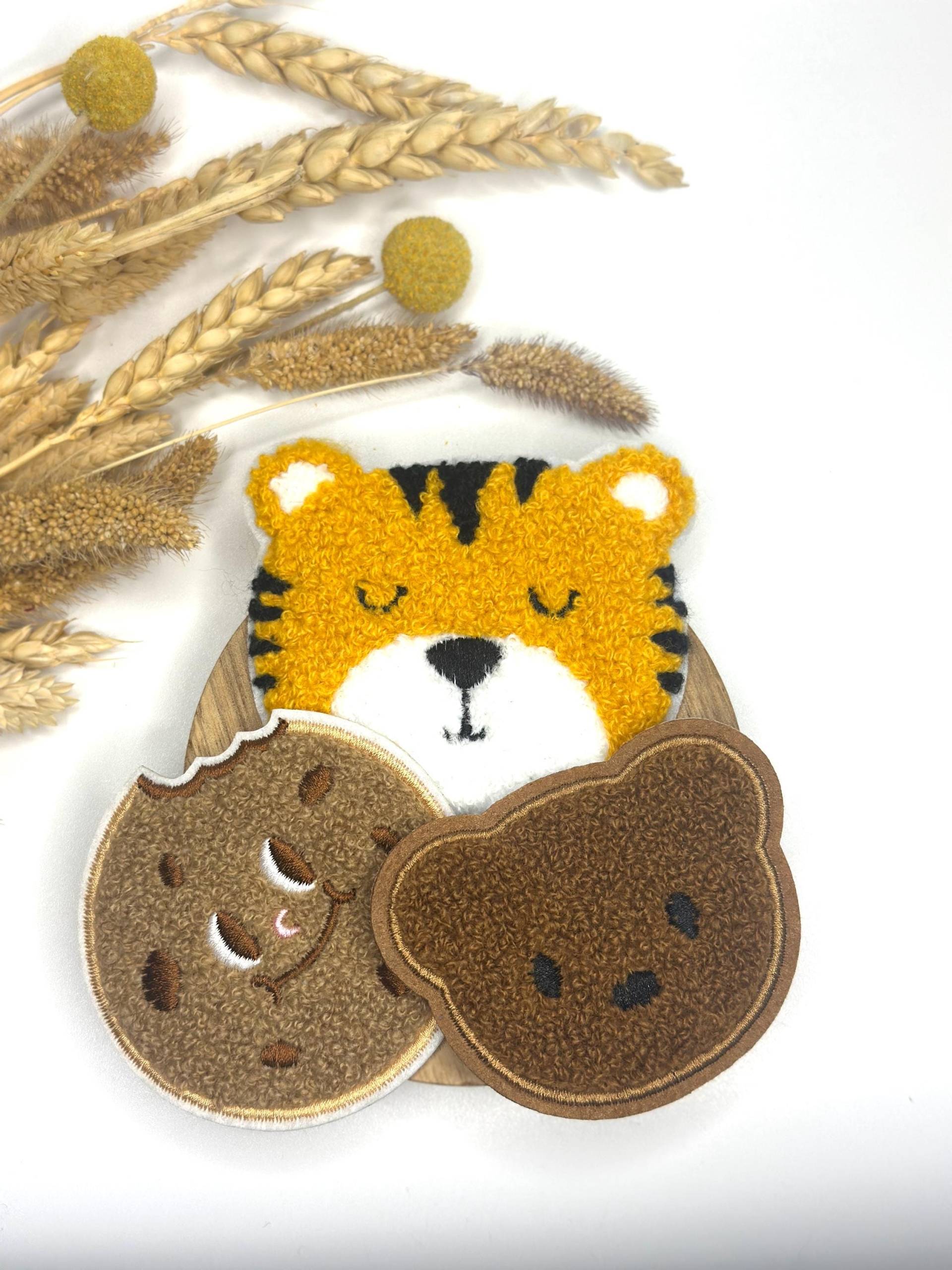 Chenille Patch Verschiedene Designs Bär Cookie Tiger Nähen Applikation Auf Stoff Kinderbekleidung von CatnipDE