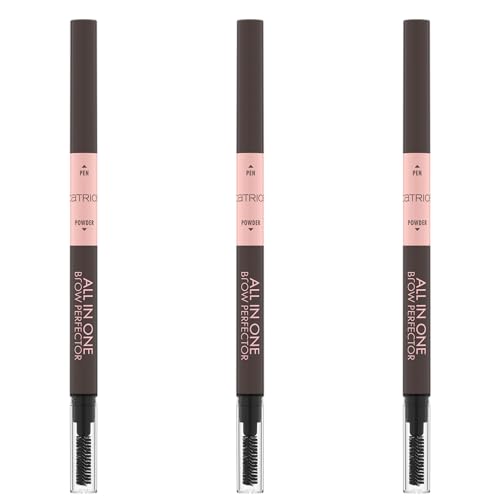 Catrice All In One Brow Perfector, Augenbrauenstift, Nr. 030, Braun, langanhaltend, abdeckend, definierend, vegan, ohne Mikroplastikpartikel, Nanopartikel frei, ohne Parfüm, 3er Pack (3x0.4g) von Catrice