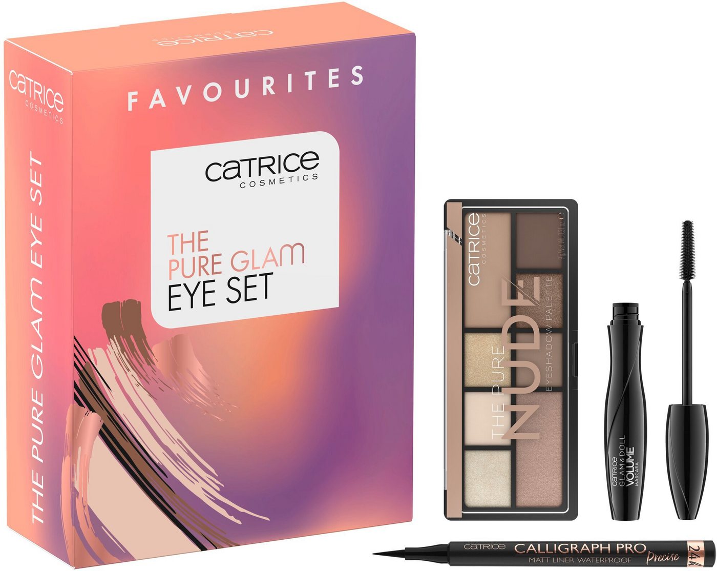 Catrice Augen-Make-Up-Set The Pure Glam Eye Set, 3-tlg., Lidschattenpalette mit Eyeliner und Mascara, vegan von Catrice