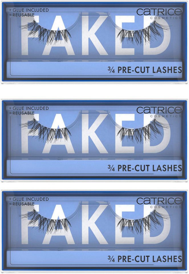 Catrice Bandwimpern Faked 3/4 Pre-Cut Lashes, Set, 3 tlg., mit natürlichem Effekt von Catrice