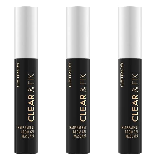 Catrice Clear & Fix Transparent Brow Gel Mascara, Augenbrauengel, Nr. 010, Transparent, langanhaltend, definierend, vegan, ohne Mikroplastikpartikel, Nanopartikel frei, ohne Parfüm, 3er Pack (3x5ml) von Catrice