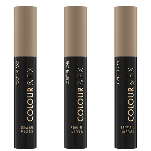 Catrice Colour & Fix Brow Gel Mascara, Augenbrauengel, Nr. 020, Braun, langanhaltend, definierend, fixierend, vegan, ohne Mikroplastikpartikel, Nanopartikel frei, ohne Parfüm, 3er Pack (3x5ml) von Catrice