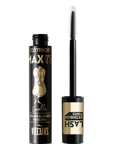 Catrice Disney Villains Cruella MAX IT Volume & Length Mascara, Nr. 010 Deep Black, schwarz, volumengebend, pflegend, definierend, Ultra Schwarz (11ml) von Catrice