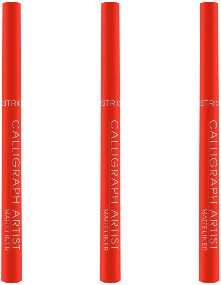 Catrice Eyeliner Calligraph Artist Matte Liner, 3-tlg., mit präziser Filzspitze von Catrice