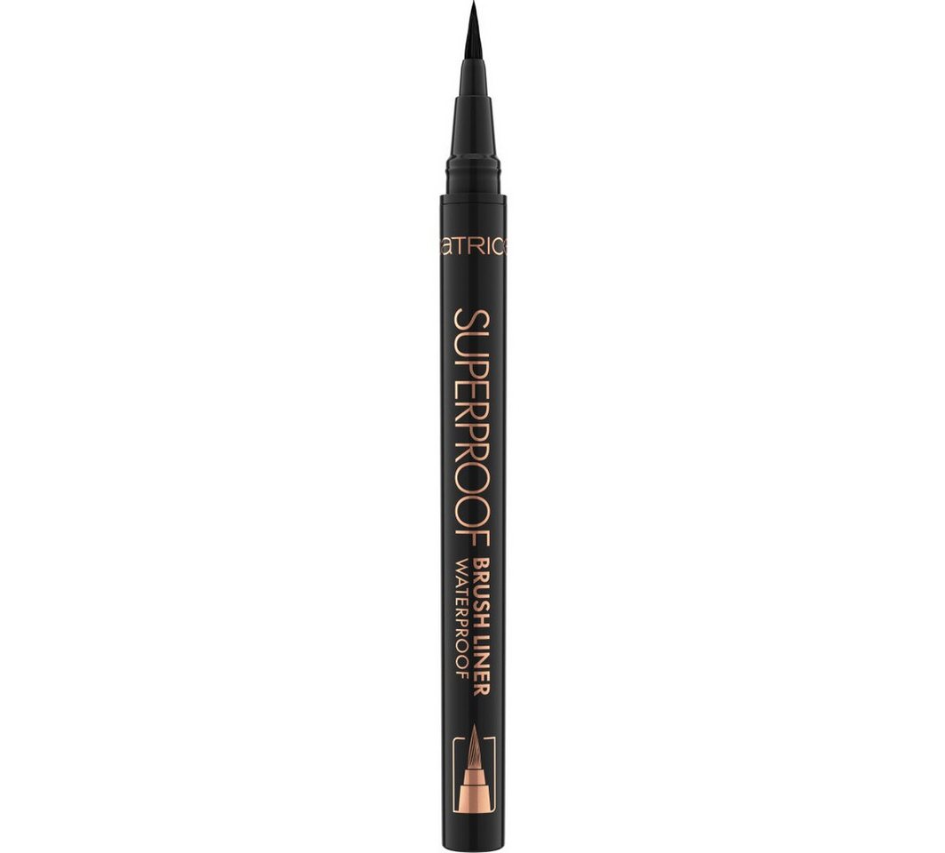 Catrice Eyeliner Superproof Brush Liner Waterproof, 3-tlg., Extrem wasserfest, präzise, satte Farbe, ideal für feine Linien. von Catrice