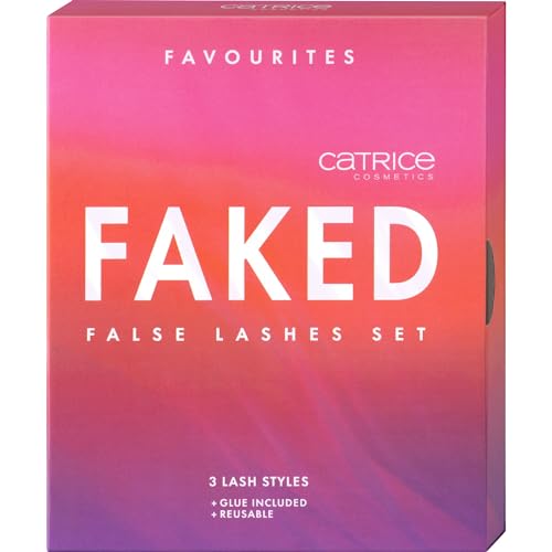 Catrice Faked False Lashes Set 01, künstliche Wimpern, Schwarz, ohne Mikroplastikpartikel, Nanopartikel frei, ohne Parfüm, ölfrei, 1er Pack (3pair) von Catrice