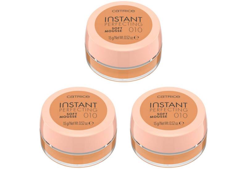Catrice Foundation Instant Perfecting Soft Mousse, 3-tlg., Leichte Textur, passt sich perfekt dem Hautton an und minimiert Poren. von Catrice