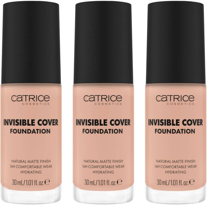 Catrice Foundation Invisible Cover Foundation, 3-tlg., mit langanhaltendem Finish von Catrice