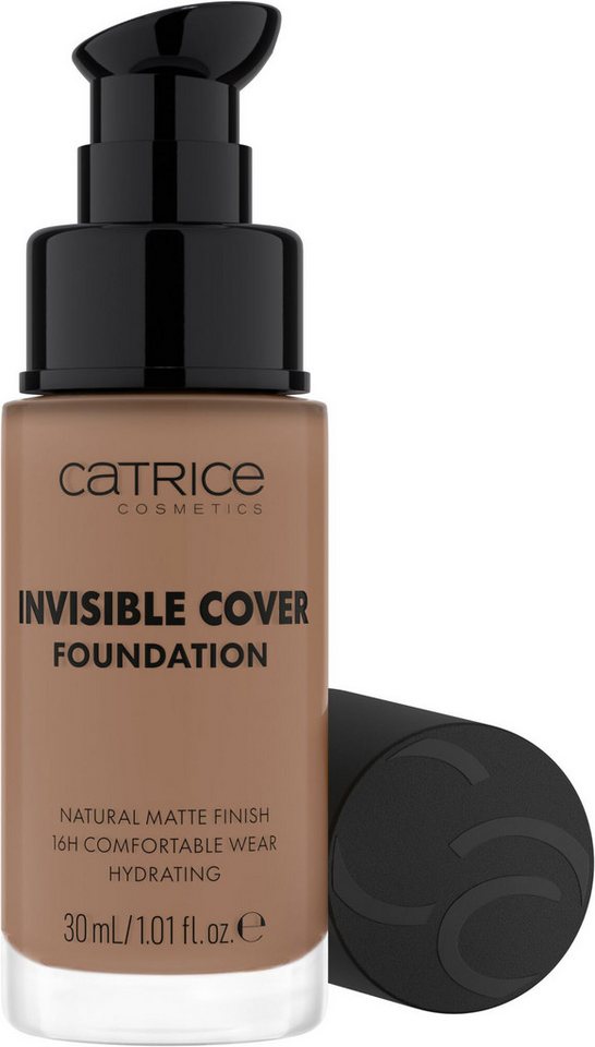 Catrice Foundation Invisible Cover Foundation, Mittlerer Farbton mit warmen, pfirsichfarbenen Untertönen von Catrice