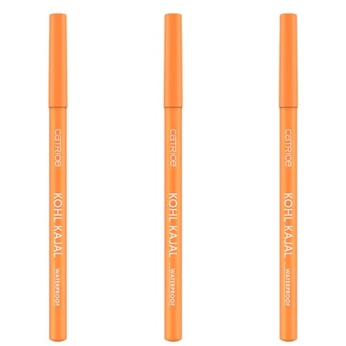 Catrice Kohl Kajal Waterproof, Kajalstift, Nr. 110, Orange, definierend, glänzend, schimmernd, vegan, wasserfest, ohne Mikroplastikpartikel, Nanopartikel frei, 3er Pack (3x0.78g) von Catrice