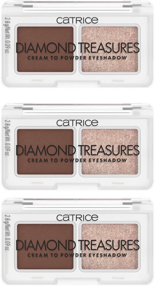 Catrice Lidschatten-Palette Diamond Treasures Cream to Powder Eyeshadow, 3-tlg., Farbton 010 Hazel Spark: Perfekt für vielseitige Augen-Make-ups von Catrice