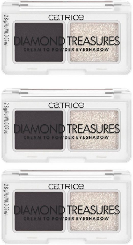 Catrice Lidschatten-Palette Diamond Treasures Cream to Powder Eyeshadow, 3-tlg., Seidige Textur für müheloses Verblenden und makellosen Halt von Catrice