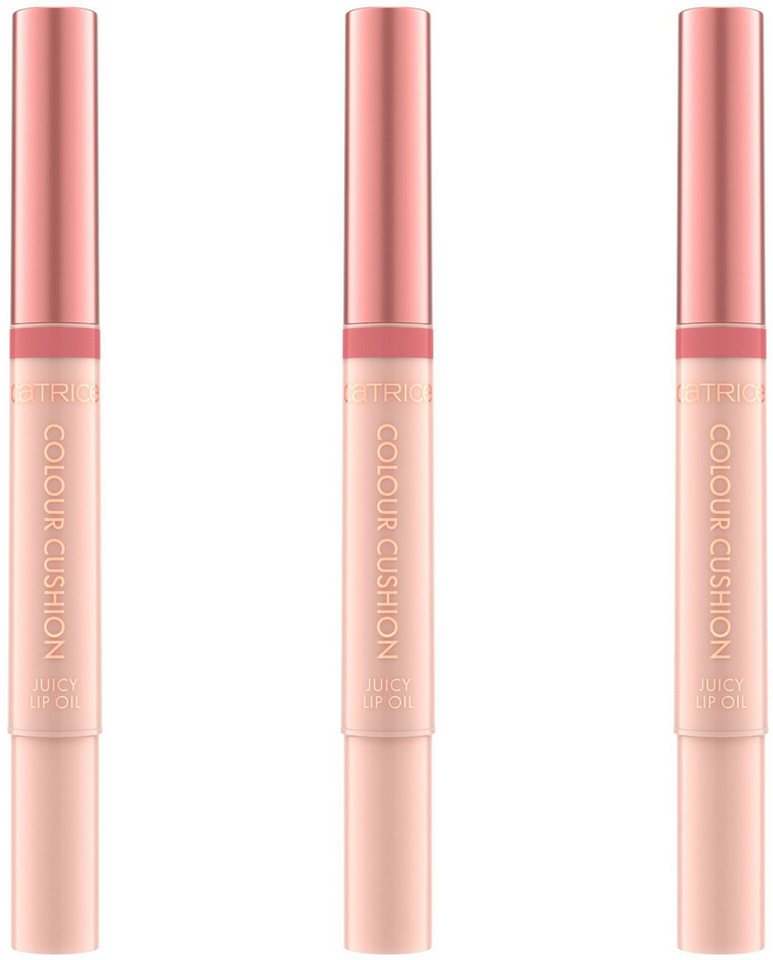 Catrice Lipgloss Colour Cushion Juicy Lip Oil, 3-tlg., Kühler Rosa-Ton mit glänzendem, nicht klebendem Finish von Catrice