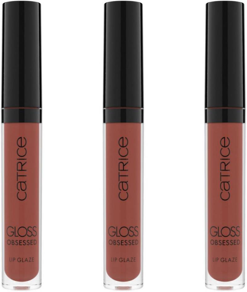 Catrice Lipgloss Gloss Obsessed Lip Glaze, 3-tlg., Warmer Braunton mit hochglänzendem Finish von Catrice