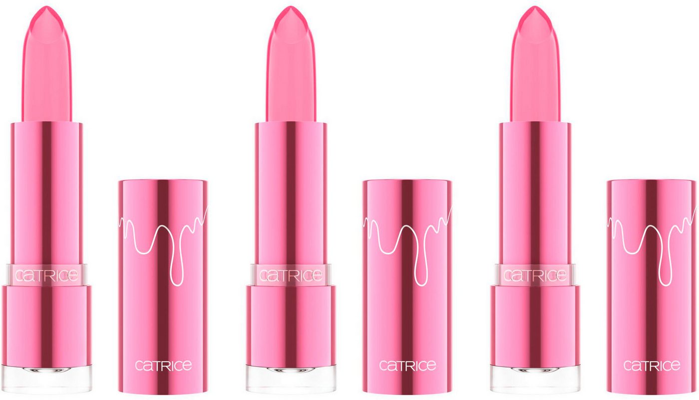 Catrice Lippenbalsam Soft Glaze Glow Lip Balm, 3-tlg., mit zartem rosa von Catrice