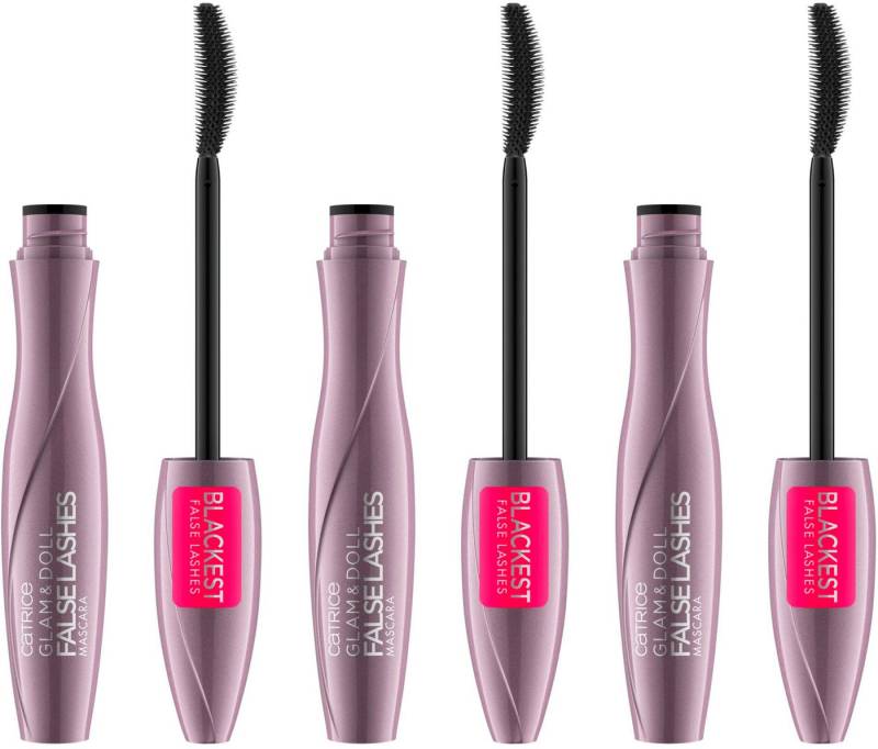 Catrice Mascara Glam&Doll False Lashes Mascara, 3-tlg., mit gebogerner Elastomerbürste von Catrice