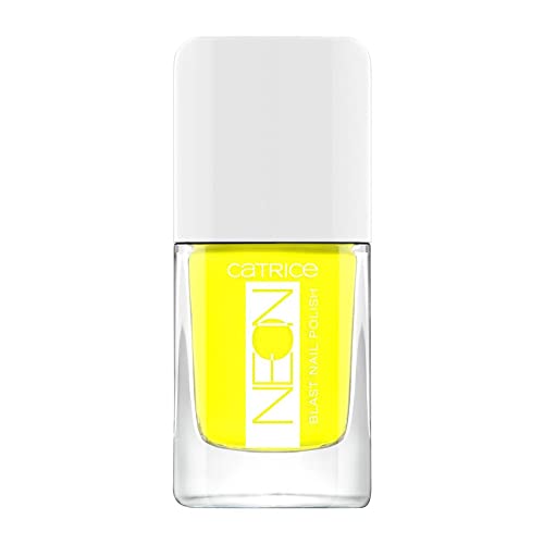 Catrice Neon Blast Nail Polish, Nailpolish, Nagellack, Nr. 01 Energizing Yellow, gelb, farbintensiv, glänzend, ohne Aceton, vegan, ohne Konservierungsstoffe (10,5ml) von Catrice