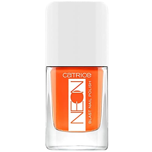 Catrice Neon Blast Nail Polish, Nailpolish, Nagellack, Nr. 03 Blazing Coral, rot, glänzend, farbintensiv, ohne Aceton, vegan, ohne Konservierungsstoffe (10,5ml) von Catrice