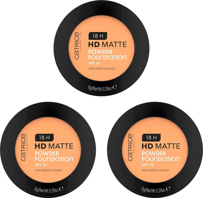 Catrice Puder 18H HD Matte Powder Foundation, 3-tlg., mit mattiertem Effekt von Catrice