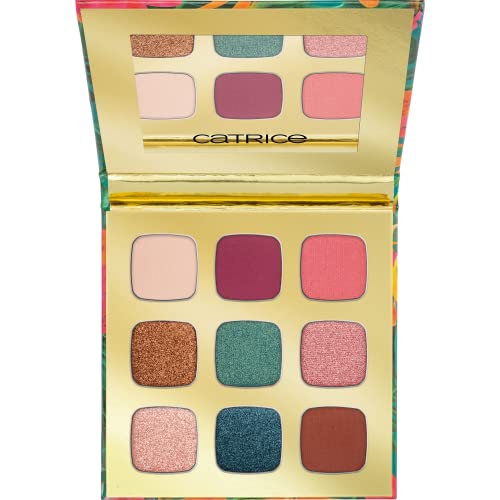 Catrice Tropic Exotic Eyeshadow Palette, Nr. C01 Tropic Escape, mehrfarbig, 9 Farben, metallisch, matt, farbintensiv, schimmernd (12g) von Catrice