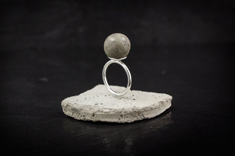 Ring - Sterling Silber Und Beton Ring - Sterling Silber Und Beton von Catrie
