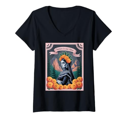 Damen Catrina Nature ist unser Altar für Nationalparkliebhaber USA T-Shirt mit V-Ausschnitt Damen Catrina Nature ist unser Altar für Nationalparkliebhaber USA T-Shirt mit V-Ausschnitt von Catrina Flowers - Nature Altar US National Parks
