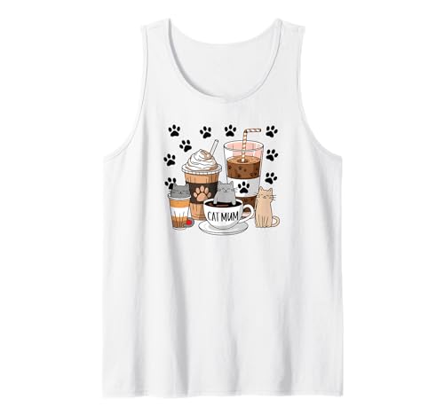 Cute Paw Feline Life Better With Cats & Coffee Tea Cat Mama Tank Top Cute Paw Feline Life Better With Cats & Coffee Tea Cat Mama Tank Top von Cats For Mum Inspire