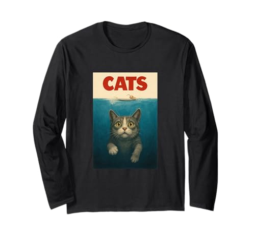 Katzen und Maus niedlich lustig Humor Parodie Geschenke für Frauen Männer Langarmshirt von Cats Lovers cute