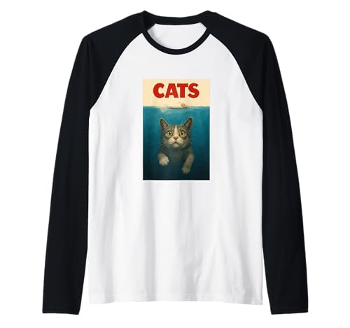 Katzen und Maus niedlich lustig Humor Parodie Geschenke für Frauen Männer Raglan von Cats Lovers cute